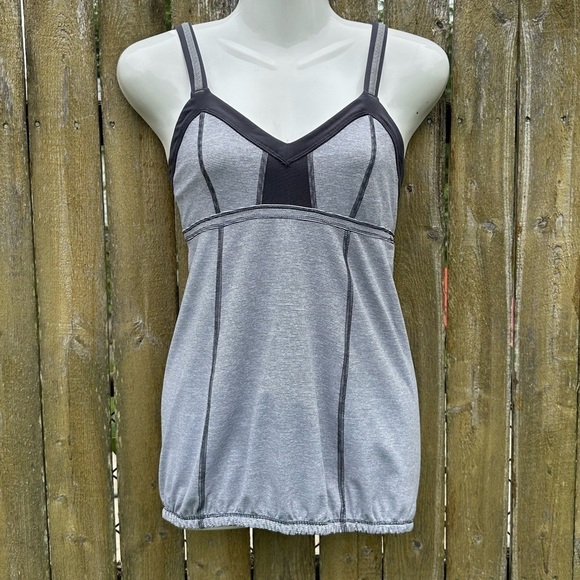 Lululemon Light Up Reflective Tank Top Grey Stripe sz 6 - Picture 1 of 14